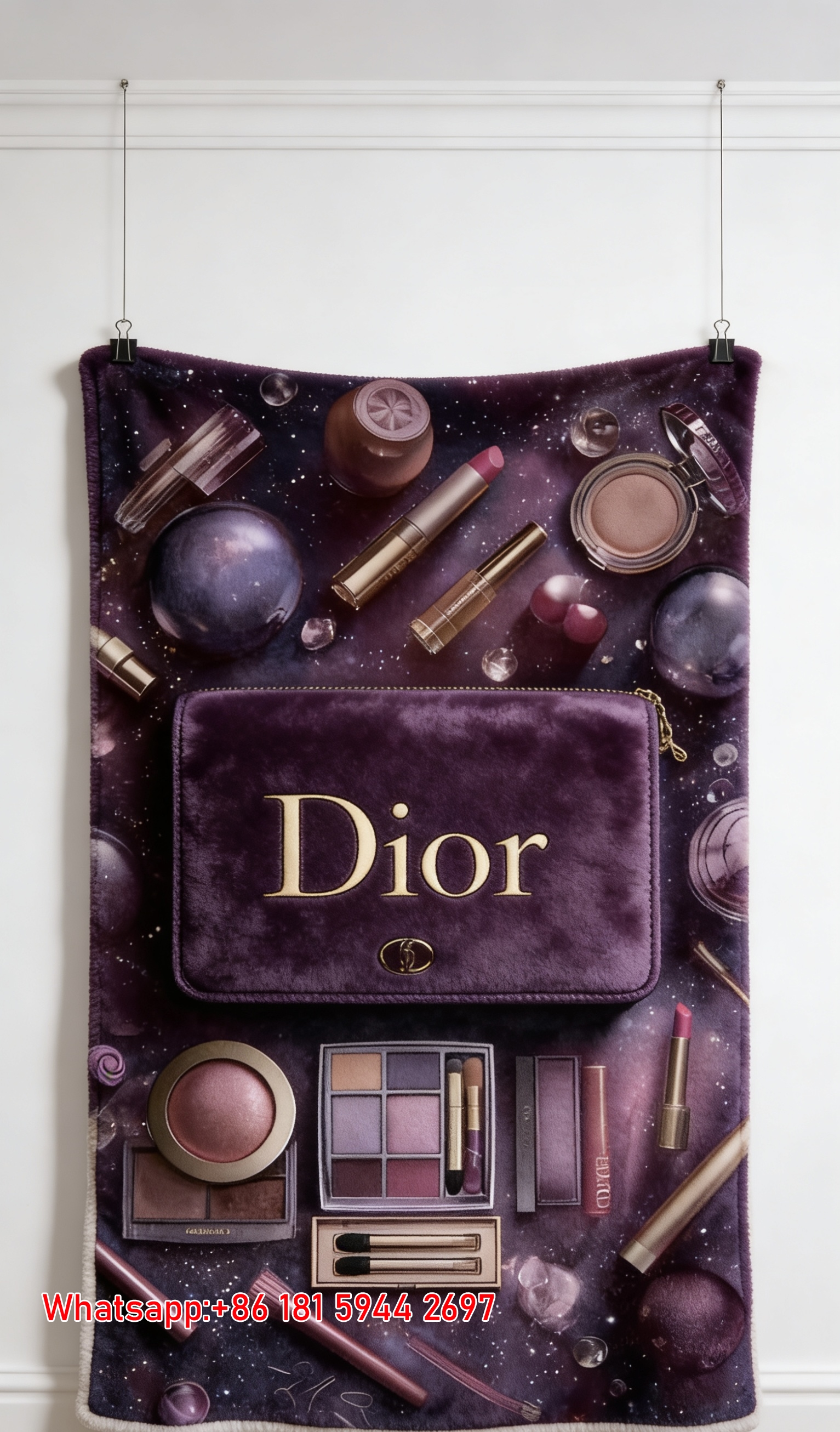 Dior Purple Cosmetic Collection Flannel Sofa Throw Blanket D244